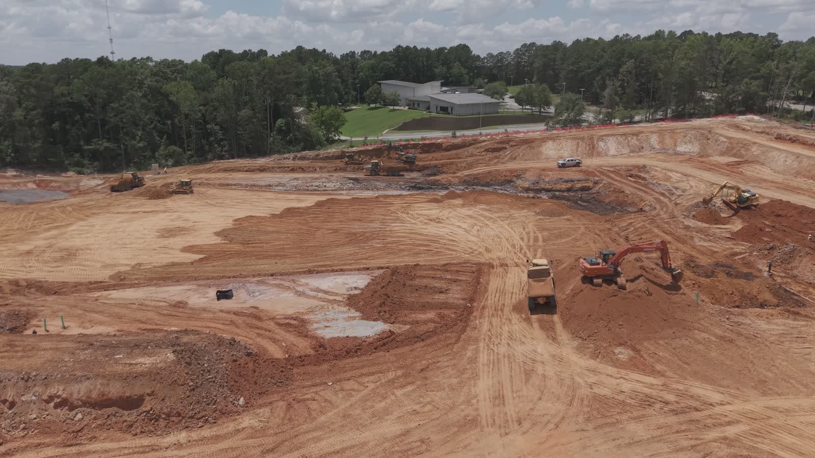 Aerial view of a Precision Civil construction site