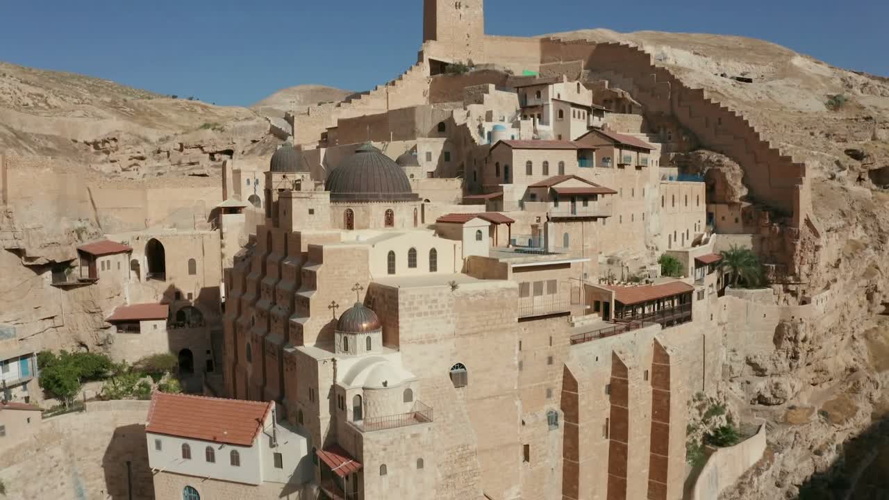 Monastery and desert landscape from the podcast series promo