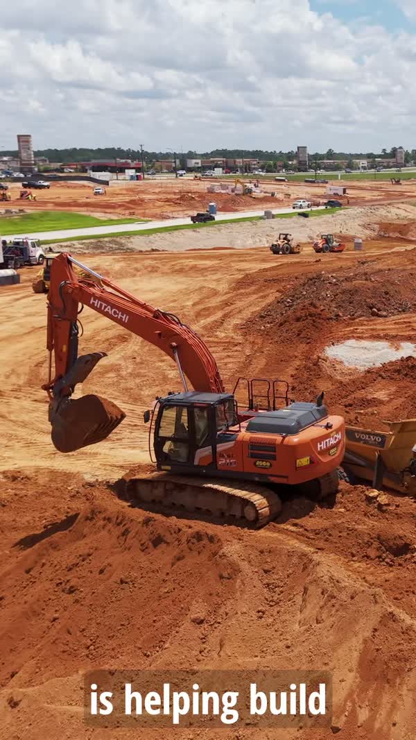 Aerial view of a Precision Civil construction site